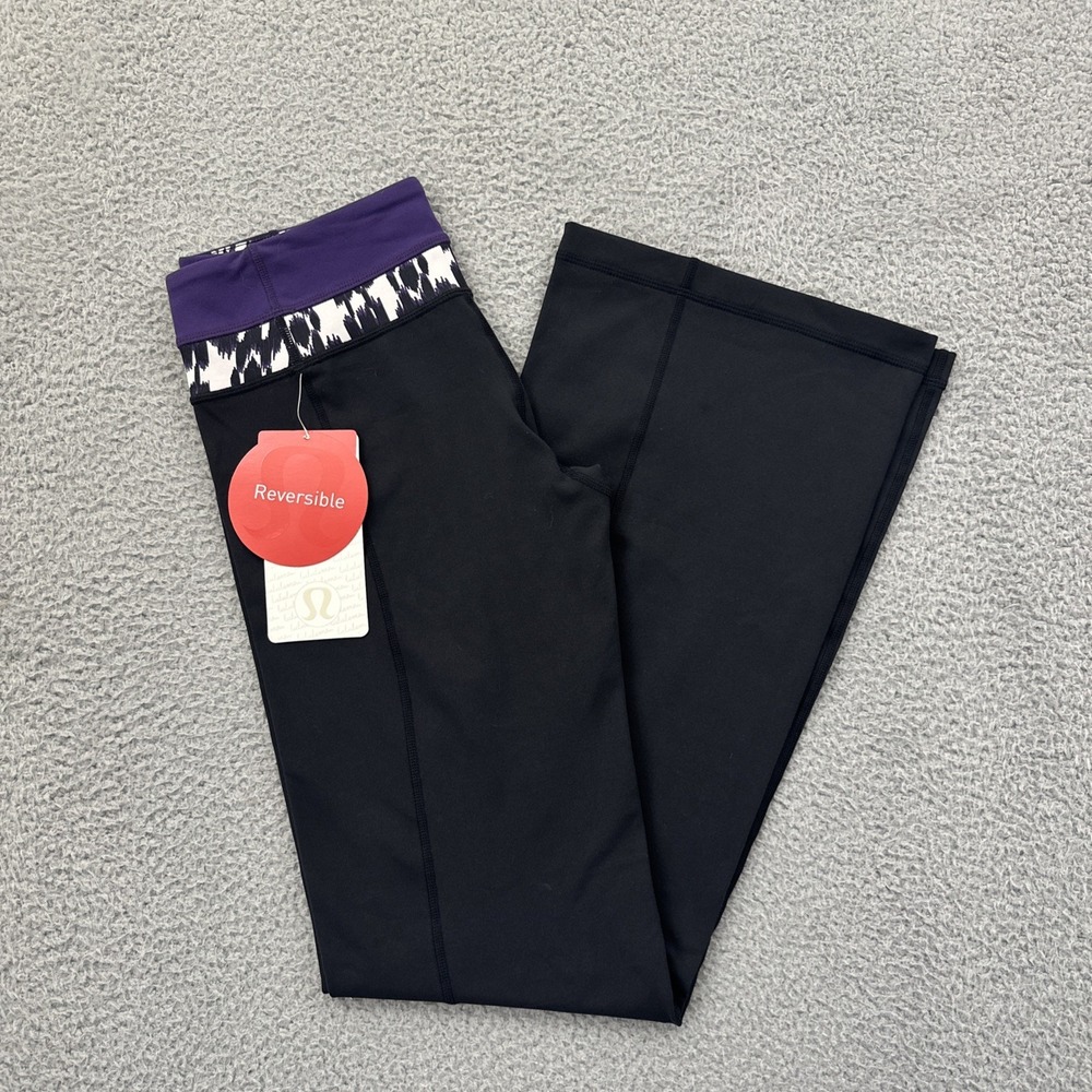 NWT Y2K Lululemon Groove Pants Black Flare Reversible Athleisure Women's 6 x 31